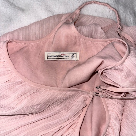 Abercrombie & Fitch Pink Pleated Swing Mini Dress Racerback Cocktail Party Mediu - Picture 8 of 10